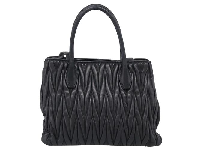 Miu Miu Matelassé Borsa a mano Pelle Nera - vista 3