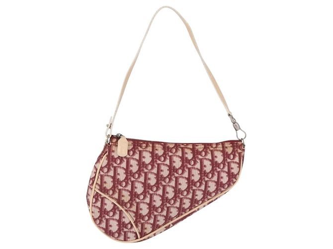 Pochette Christian Dior Trotter Canvas Saddle Roja - vista 2