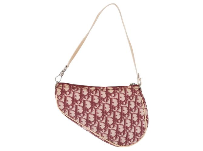 Pochette Christian Dior Trotter Canvas Saddle Roja - vista 3