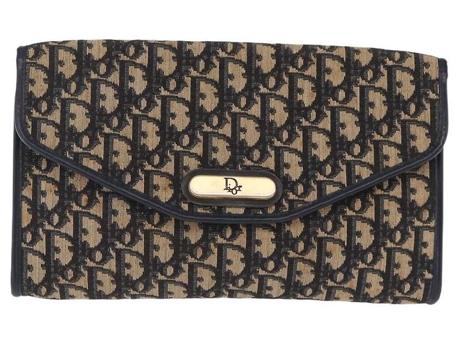 Borsa a tracolla Christian Dior Trotter in tela blu navy - vista 2