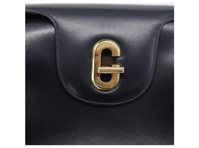 GUCCI Sac à main en cuir noir ton or Auth 211014 - Jerrillo - vue 14
