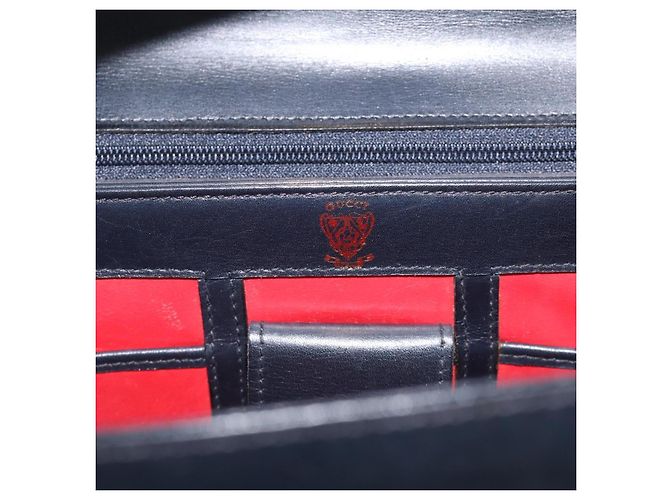 GUCCI Sac à main en cuir noir ton or Auth 211014 - Jerrillo - vue 15