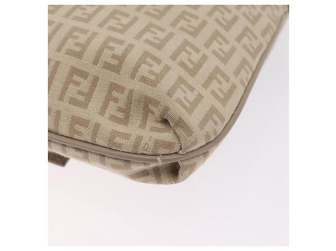 FENDI Zucchino Canvas Shoulder Bag Beige Silver 8BT075 Auth 211031 - Jerrillo - vista 16