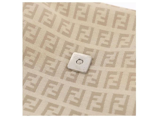 FENDI Zucchino Canvas Shoulder Bag Beige Silver 8BT075 Auth 211031 - Jerrillo - vista 20