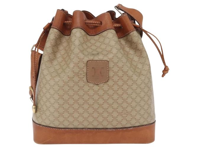 Céline CELINE Macadam Shoulder Bag PVC Beige Gold Tone Auth 211036 - Jerrillo - vista 2