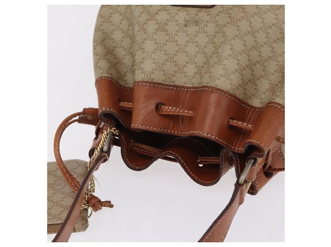 Céline CELINE Macadam Shoulder Bag PVC Beige Gold Tone Auth 211036 - Jerrillo - vista 6