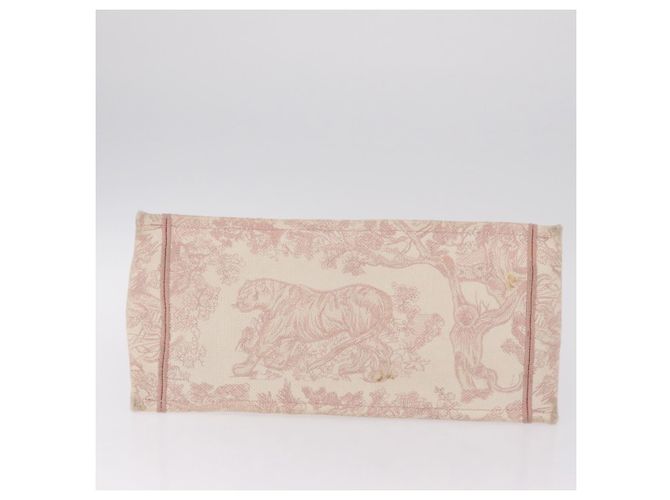 Sac Christian Dior Book Tote en toile rose authentique 211809V - Jerrillo - vue 11