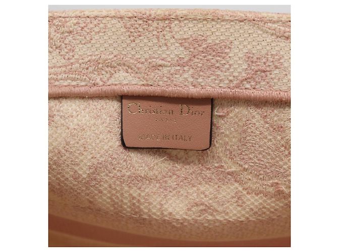 Sac Christian Dior Book Tote en toile rose authentique 211809V - Jerrillo - vue 18