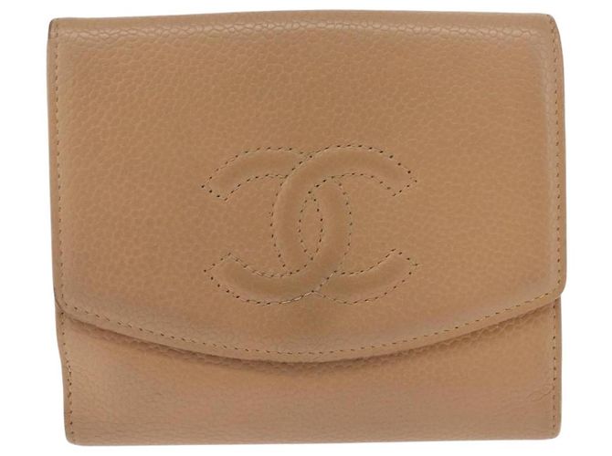 CHANEL Wallet Caviar Skin Beige CC Auth 211073 - Jerrillo - vista 2
