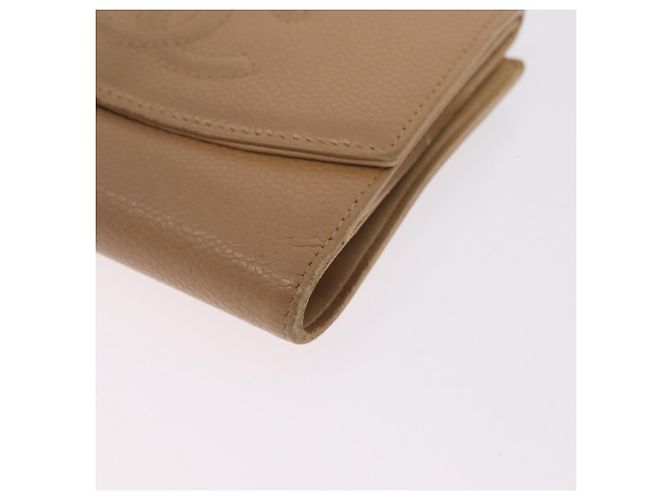 CHANEL Wallet Caviar Skin Beige CC Auth 211073 - Jerrillo - vista 9