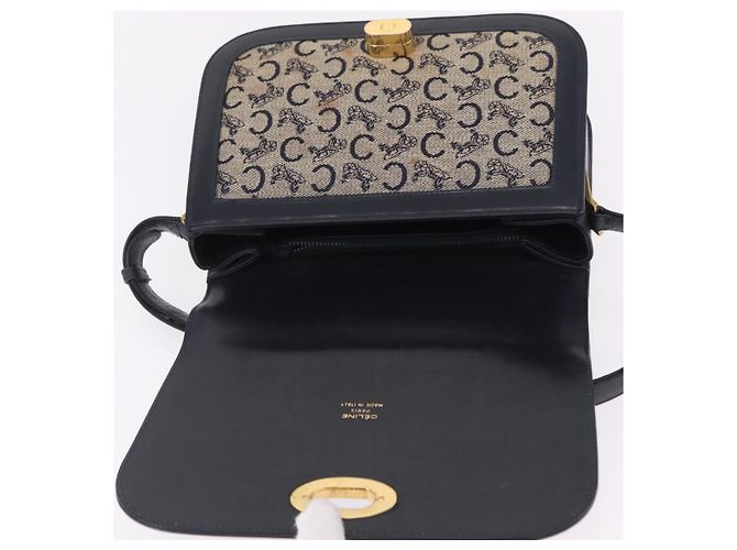 Céline CELINE C Macadam Canvas Schultertasche Navy Gold Auth 209321 - Jerrillo - Ansicht 17