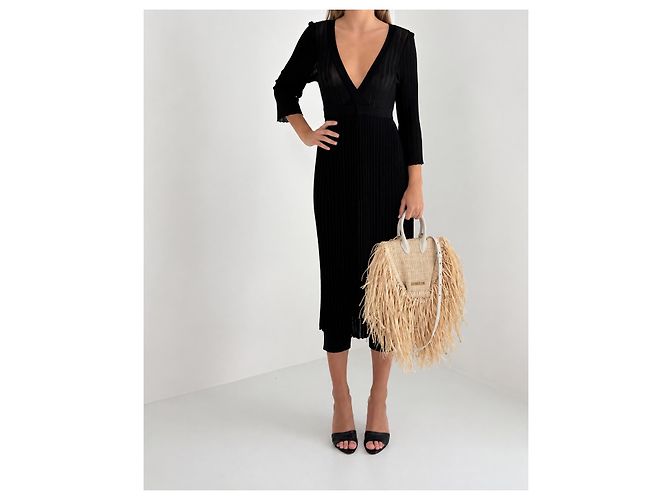 Jacquemus Le Baci Borsa Rafia Frange - vista 5