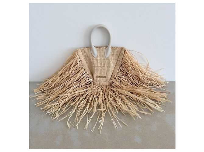 Jacquemus Le Baci Borsa Rafia Frange - vista 7