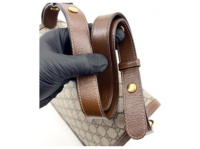 Gucci Horsebit 1955 GG Coated Canvas with Leather Small - vista 7