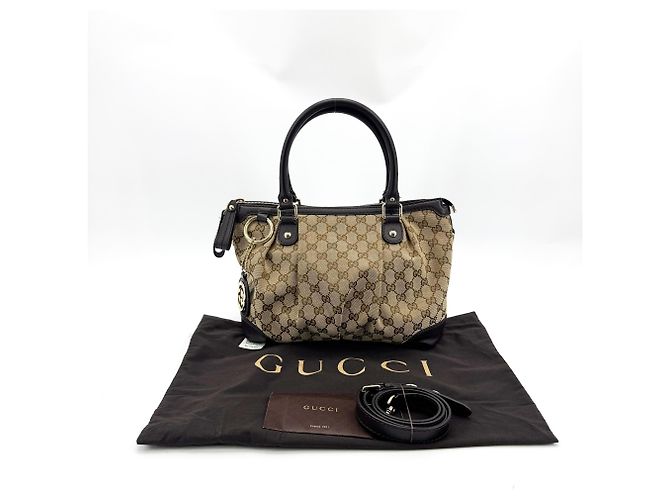 Gucci Sukey Top Handle Satchel GG Canvas mit Leder Medium - Ansicht 2