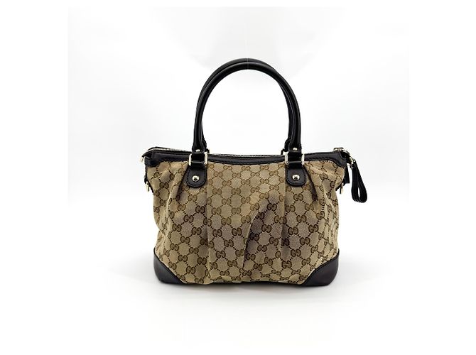 Gucci Sukey Top Handle Satchel GG Canvas mit Leder Medium - Ansicht 3