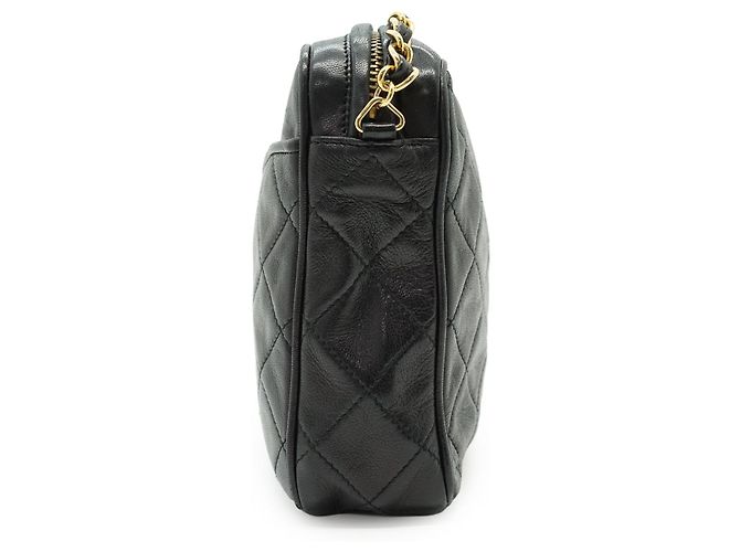 Chanel Vintage CC Lambskin Matelasse Camera Bag mit Fransen und Kette - Ansicht 5