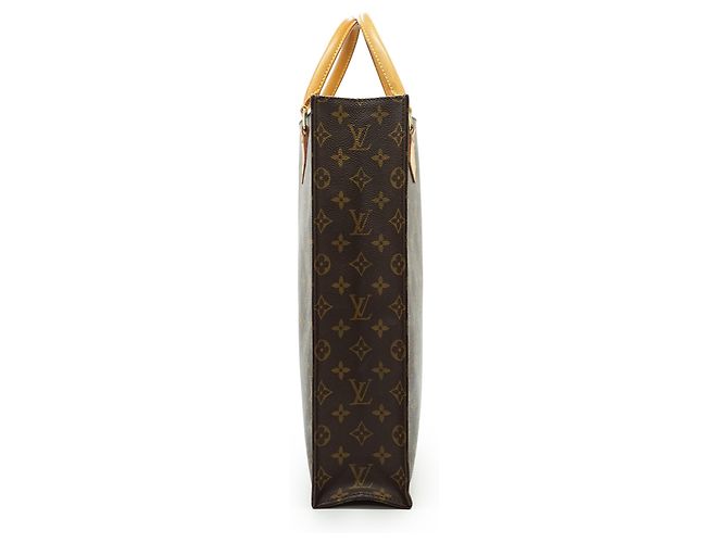 Louis Vuitton Monogram Sac Plat Marrom Lona e Couro - vista 3