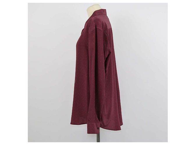 Autre Marque Camicia a maniche lunghe Cassandre in seta bordeaux Saint Laurent - vista 2