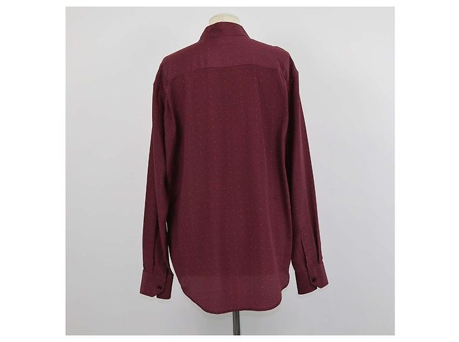Autre Marque Camicia a maniche lunghe Cassandre in seta bordeaux Saint Laurent - vista 3