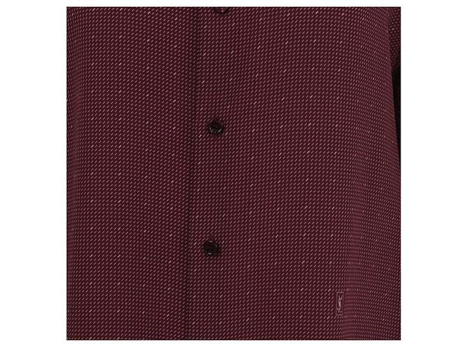 Autre Marque Camicia a maniche lunghe Cassandre in seta bordeaux Saint Laurent - vista 4