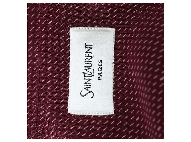 Autre Marque Camicia a maniche lunghe Cassandre in seta bordeaux Saint Laurent - vista 6