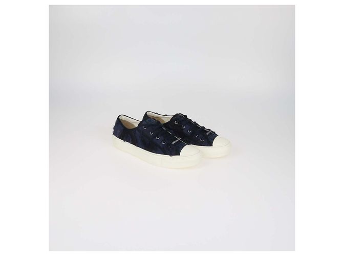 Sneakers Christian Dior Walk 'n' Dior in tela blu navy - vista 2
