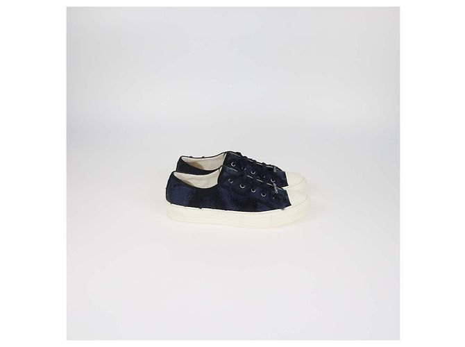 Sneakers Christian Dior Walk 'n' Dior in tela blu navy - vista 3