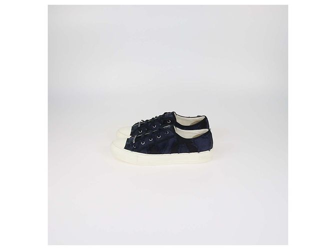 Sneakers Christian Dior Walk 'n' Dior in tela blu navy - vista 4