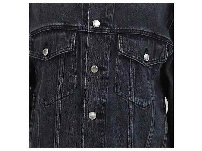 Alexander Wang Alexander Wanf schwarze Denim-Jacke mit Knöpfen - Ansicht 4