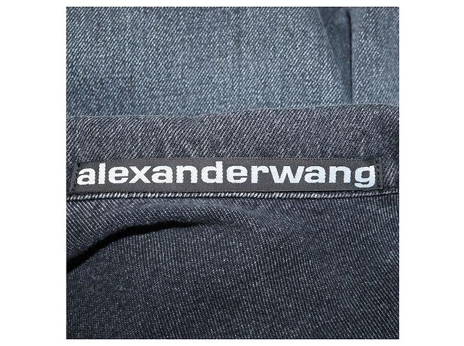 Alexander Wang Alexander Wanf schwarze Denim-Jacke mit Knöpfen - Ansicht 5