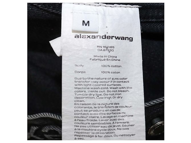 Alexander Wang Alexander Wanf schwarze Denim-Jacke mit Knöpfen - Ansicht 6