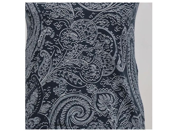T-shirt Etro azul marinho e branco em algodão com estampado bandana - vista 4