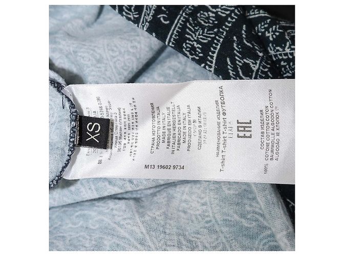 T-shirt Etro azul marinho e branco em algodão com estampado bandana - vista 6