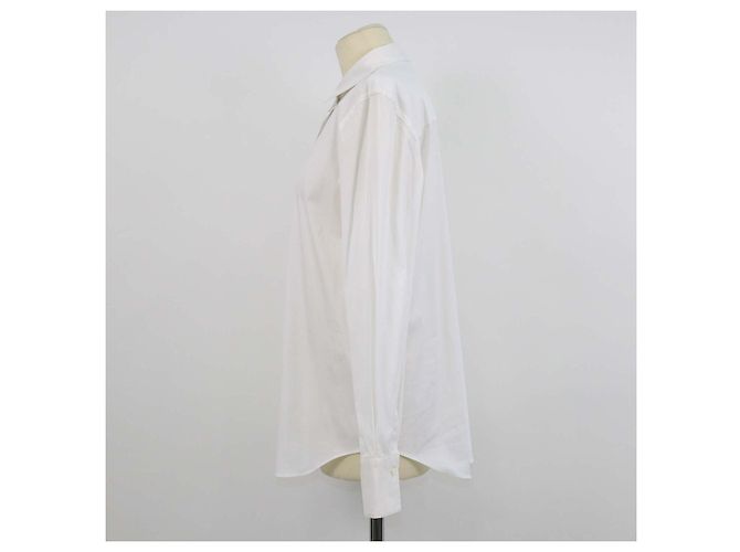 Camisa de manga larga de popelín de algodón mezcla blanco Brunello Cucinelli - vista 2