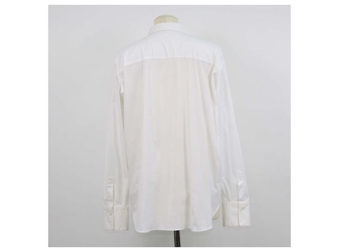 Camisa de manga larga de popelín de algodón mezcla blanco Brunello Cucinelli - vista 3