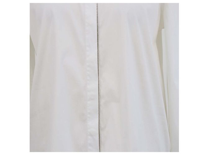 Camisa de manga larga de popelín de algodón mezcla blanco Brunello Cucinelli - vista 4