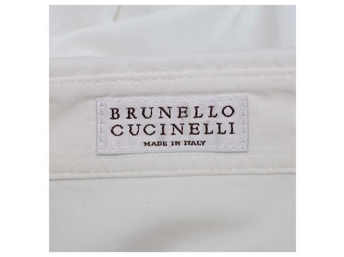 Camisa de manga larga de popelín de algodón mezcla blanco Brunello Cucinelli - vista 5