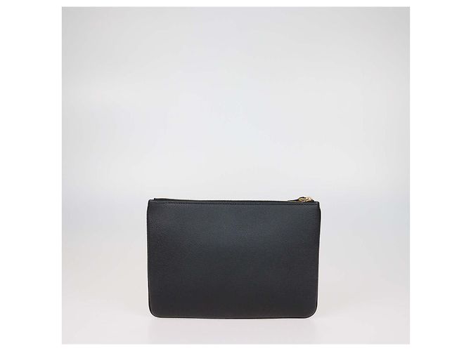 Pouch VLogo Signature Valentino in pelle nera - vista 3