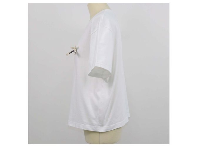 Jacquemus White Cotton Le Noeud Crew Neck T-Shirt - view 2