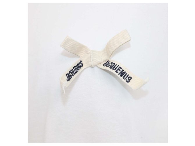 Jacquemus White Cotton Le Noeud Crew Neck T-Shirt - view 4