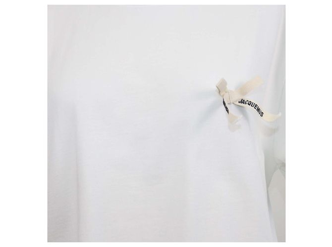 Jacquemus White Cotton Le Noeud Crew Neck T-Shirt - view 5