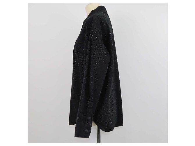 Camicia a maniche lunghe Rag & Bone in denim nero con cristalli - vista 2