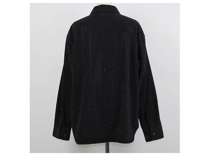 Camicia a maniche lunghe Rag & Bone in denim nero con cristalli - vista 3
