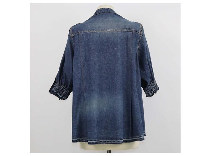 Sacai Pullover aus Baumwoll-Denim-Mischgewebe in Navy Blue - Ansicht 3