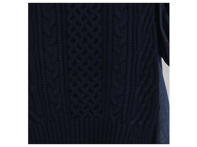 Sacai Pullover aus Baumwoll-Denim-Mischgewebe in Navy Blue - Ansicht 4