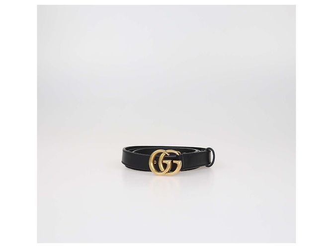 Gucci GG Marmont schmaler Gürtel aus schwarzem Leder - Ansicht 2
