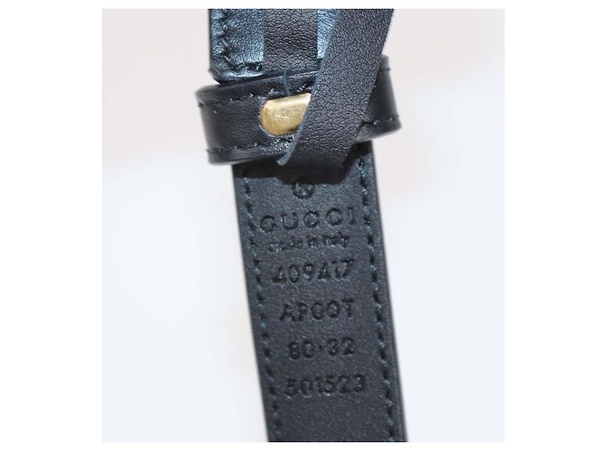 Gucci GG Marmont schmaler Gürtel aus schwarzem Leder - Ansicht 5