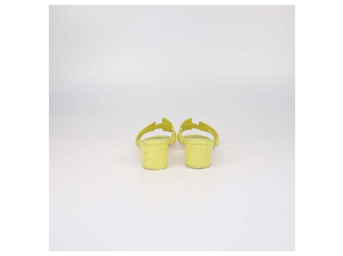 Hermès Sandali Oran Hermes in pelle Epsom Lime - vista 5