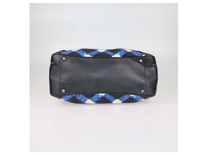Borsa Bowling Chanel Blue, White Printed Canvas and Caviar Airlines Round Trip - vista 4